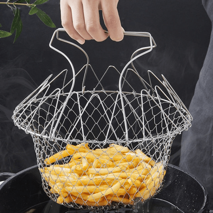 Multifunctional Foldable Steam Fry Cooking Mesh Strainer⁠
