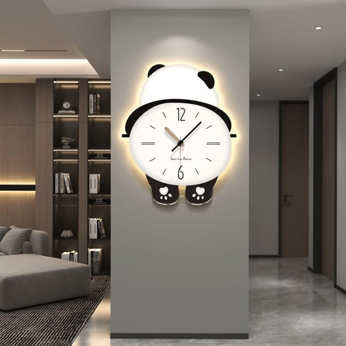 Shy Panda Creative Wall-Hanging Clock