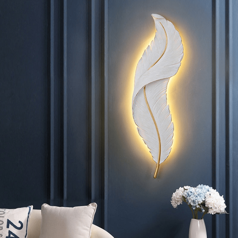 Nordic Elegant Feather Led Wall Lamp