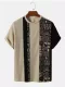 Mens Asymmetric Tribal Printed Short Sleeve O Neck T-Shirts