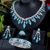#023 - Zircon Crystal Turquoise Luxury African Jewelry Gift Set