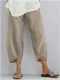 Solid Color Elasitc Waist Plus Size Casual Pants for Women