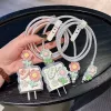 #1041 - Blue Flower iPhone Charger Protector