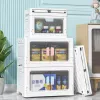 #1038 - Large Capacity Single Door Open Storage Box with Lid Wheels