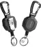 #108 - 2 Pack Retractable Keychain Heavy Duty Carabiner Badge Holder