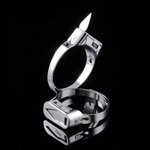 Stainless Steel Survival Self Defense Ring⁠