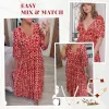 #1055 - Bohemian Casual Print V-neck Shirred Waist Long Dress