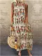 Vintage Print Sleeveless Plus Size Summer Dress