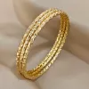 (G#07) Stainless Steel Bracelets For Women Simple 18K Gold Plated