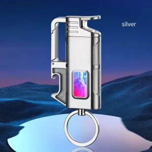 Modern Windproof Metal Bottle Opener Keychain Lighter⁠