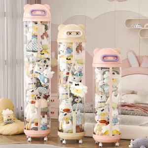 Vertical Transparent Space-Saving Toy Organizer Storage Tower