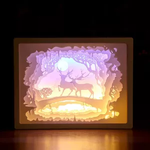 3D Paper Box LED Night Lamp