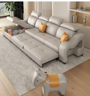 Rideable Seat Sectional Built-In Charging System Modern Sofa