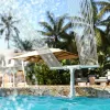 #1006 Solar Pool Fountain with Lights Dual Arc