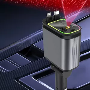 Starry Sky Retractable Cable Car Projector Charger