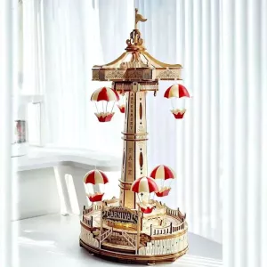 Wooden 3D Puzzle DIY Carnival Tower Kit