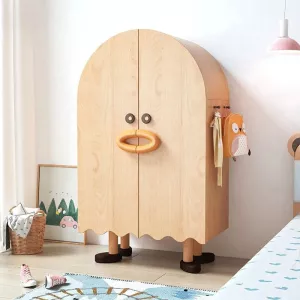 Cartoon Happy Duck Wooden Kids Wardrobe