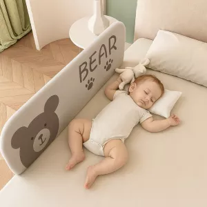 Cute Bear Anti-Fall Foldable Safety Bed Fence
