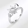 #1022 Adjustable Anxiety Sun Ring l Gold