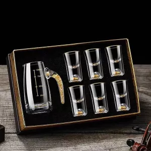 Sparkling Golden Handcrafted Drink Glassses Set
