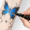 Temporary Tattoo Markers for Skin - Safe Body Art Pens with Brush Tip