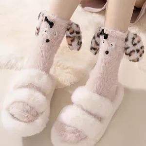 Soft Puppy Ears Fuzzy Warm Socks