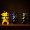 #2787 - Royal Golden Porcelain Dragon Flow Tea Set