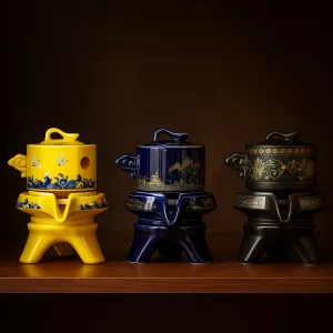Royal Golden Porcelain Dragon Flow Tea Set