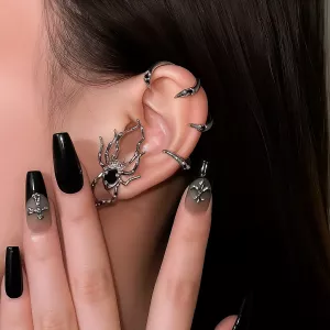 Gothic Spider Web Earring
