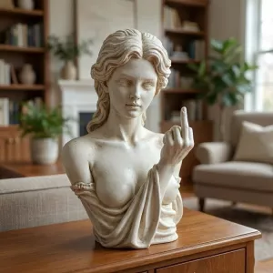 Roman Bust Middle Finger Home Decor