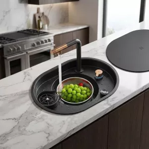 OrbitWash Oval Hidden Cup Wash Island Sink