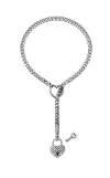 LoveChains&trade; - Crystal Heart Lock &amp; Key Slip Chain