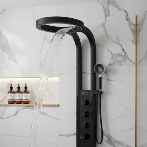 High-flow Thermostatic Digital LED Rainfall Shower Set
