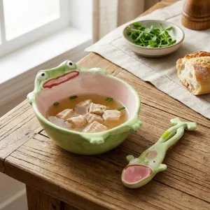 Frog Shape Ceramic Dining Bowl Set