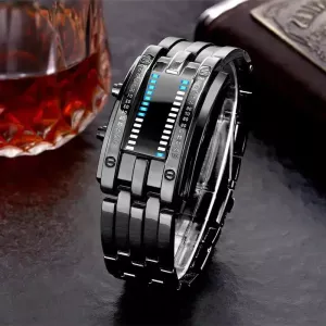 Steel Lava Binary Watch