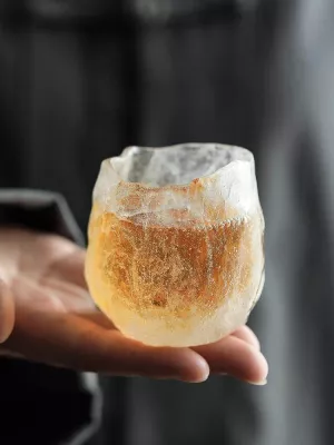 Ice Glaze Handmade Japanese Tea Cup