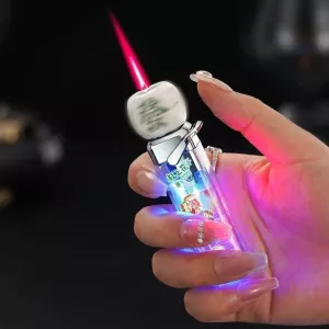 Rotating Dice Head LED Jet Flame Lighter