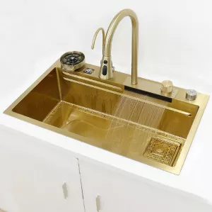 Gold Stream Multifunctional Waterfall Kitchen Sin