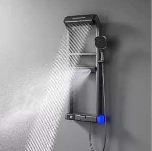 Modern LED Digital Display Thermostatic Piano Keys Shower Set
