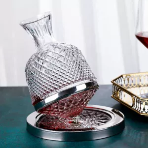 Elegant Crystal Spinning Glass Wine Decanter⁠