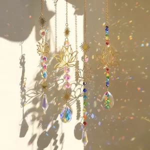 Lotus Crystal Sun Catcher Rainbow Prism