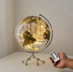 Golden Sail World Map Decor LED Light