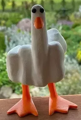 Middle Finger Resin Duck Decor