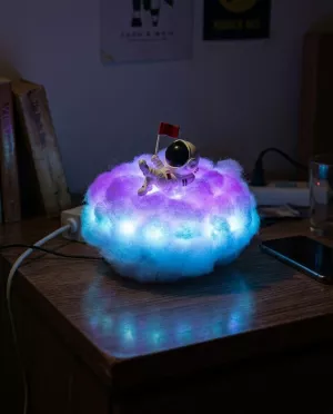 Cute LED Colorful Clouds Astronaut Lamp With Rainbow Effect