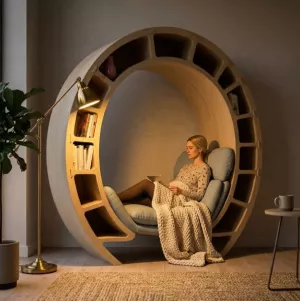 Reading Orbit Bookshelf Nook Chair