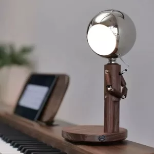 Lunar Robot Astronaut Wooden Table Lamp
