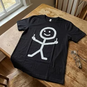 Angry Stick Figure Middle Finger T-Shirt