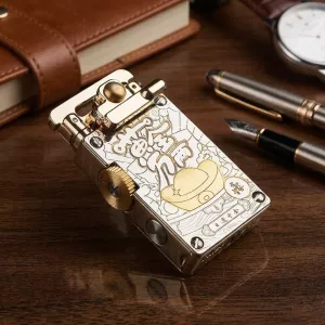 Ottonara Hand-Engraved Vintage Brass Windproof Lighter