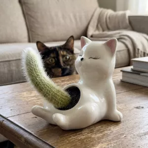 Naughty Cat Ceramic Cactus Planter