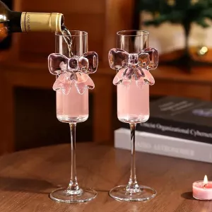 Pink Bow Cute Glass